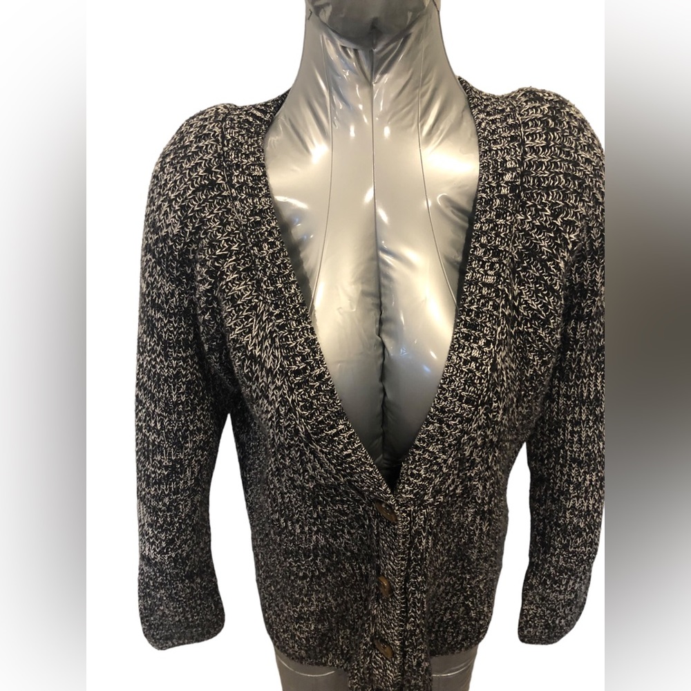 Gap Medium gray and black sweater cardigan cotton and polyester - Picture 5 of 10